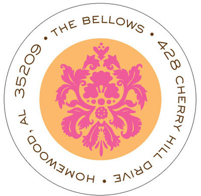 Orange Adelaide Round Address Labels
